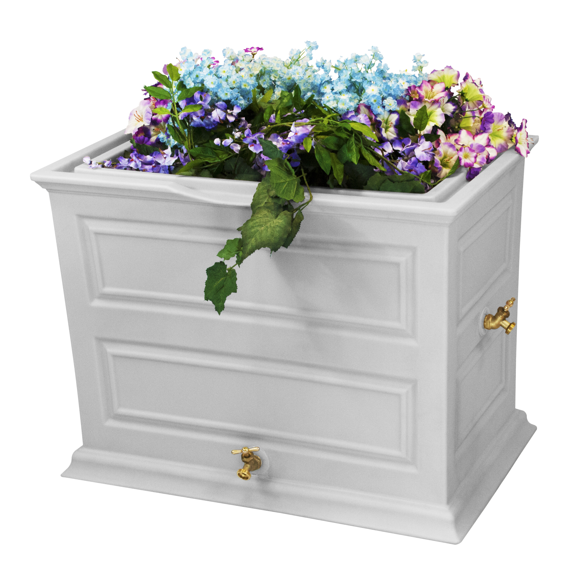 Good Ideas Savannah Elevated Garden Rain Saver — 42-Gallon, Cool Gray, Colonial Style, Model# SV-ERS-CG2C